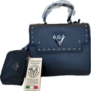 Valentino Orlandi Black Studded Satchel